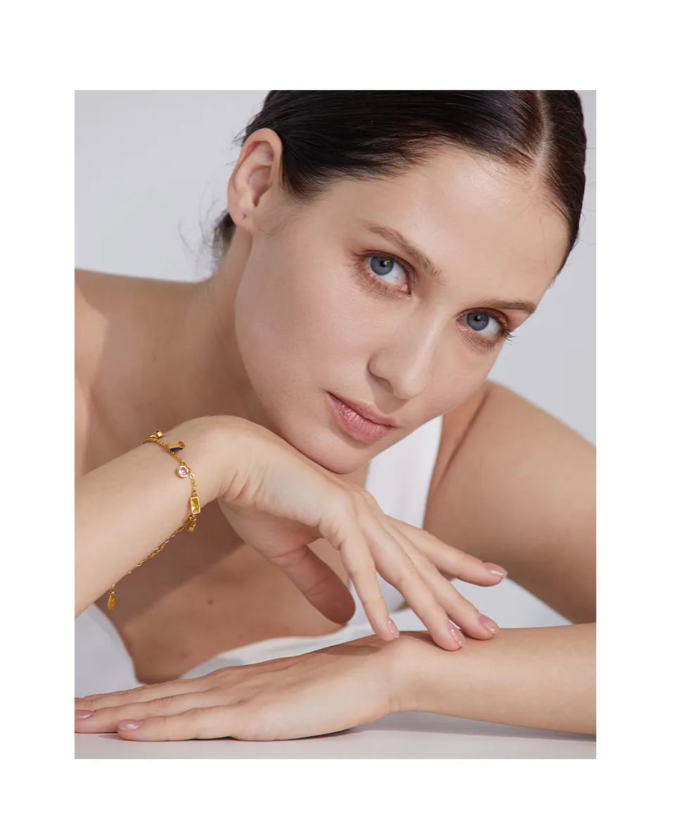 Colar Luxo Bling Colorido Zircônia Cúbica