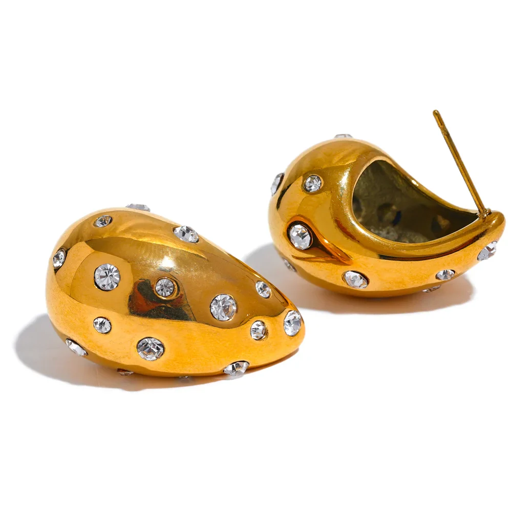 Brincos Gota De Água De Aço Inoxidável