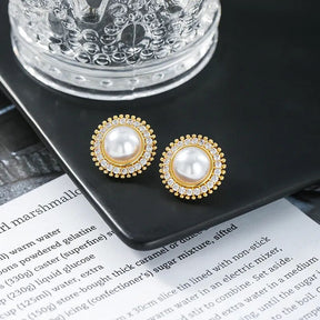 Brinco com Pérola Clássico Bling Cristal