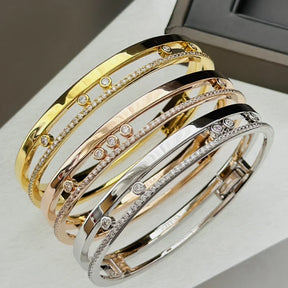 Pulseira de Diamantes em Platina 14K banhada a prata esterlina S925