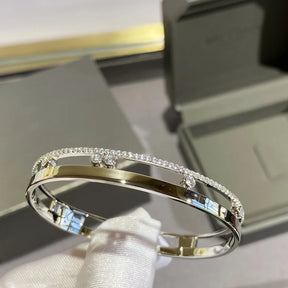 Pulseira de Diamantes em Platina 14K banhada a prata esterlina S925